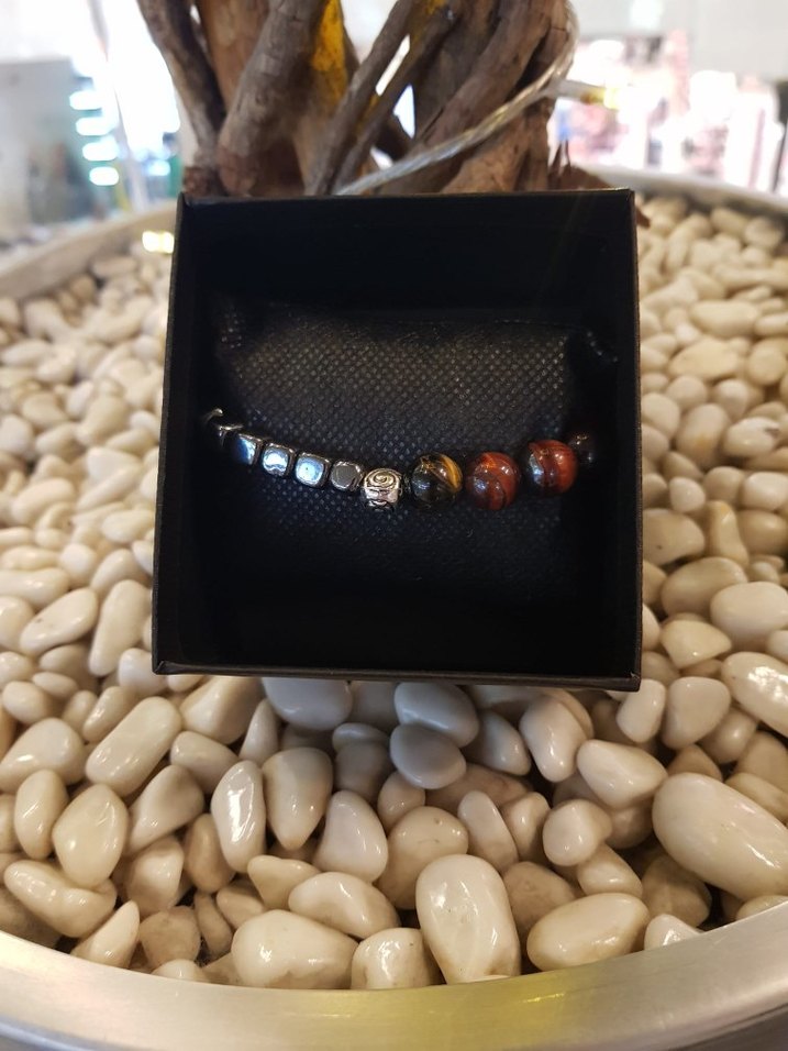 Cesaret ve Özgüven Bilekliği / Hematit ve Kaplan gözü Minimalist - Görsel 2