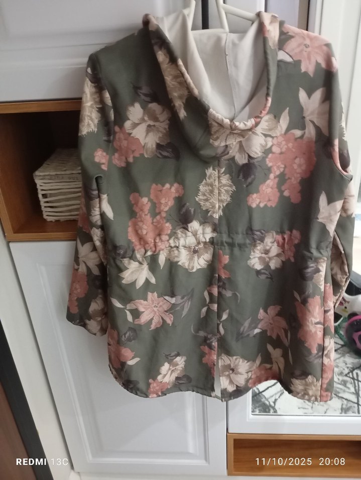 Çiçek Desenli Gri Bohem Ceket - Görsel 2