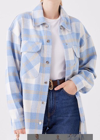 LCW Oversize Kadın Oduncu Gömlek Ceket - Görsel 3