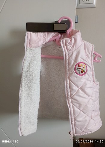 Kız Çocuk Nakışlı Fermuarlı Pembe Yelek - Görsel 2