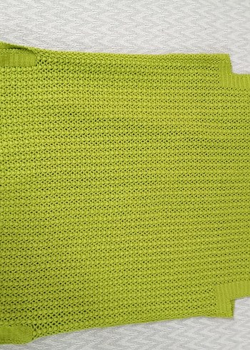 Yeşil V Yaka El Örgü Kadın Yelek - Görsel 3