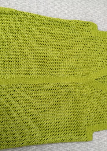 Yeşil V Yaka El Örgü Kadın Yelek - Görsel 2