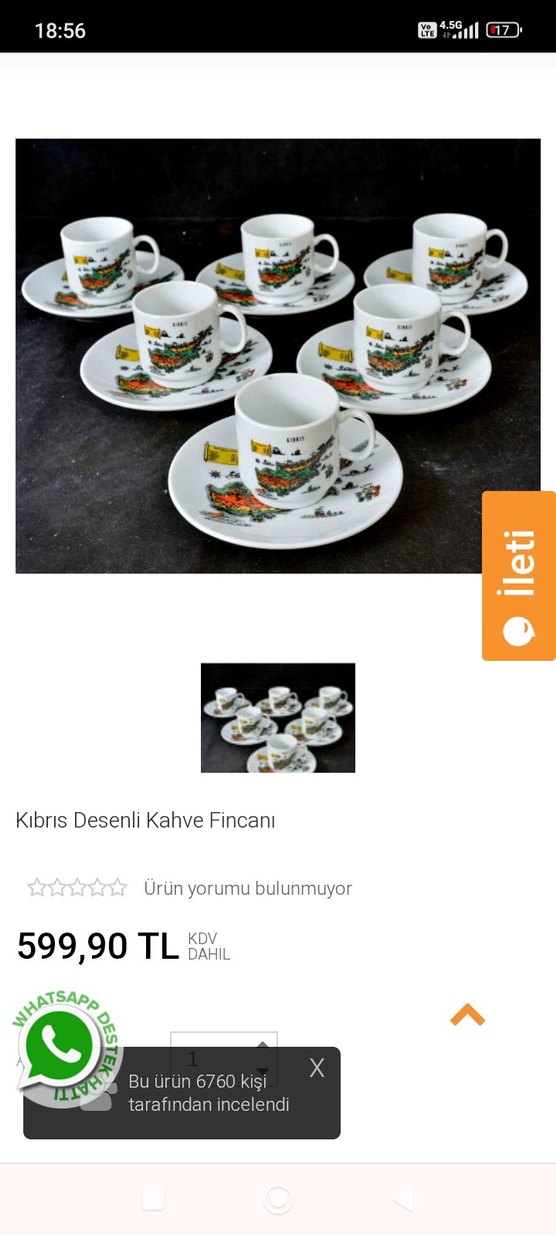 Altın Renkli Mini Kahve Fincan Seti - Görsel 3