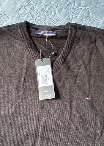 Tommy Hilfiger Gri Erkek V Yaka Kazak - Görsel 2