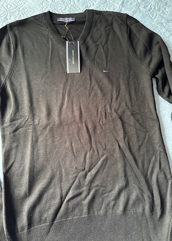 Tommy Hilfiger Gri Erkek V Yaka Kazak - Görsel 3