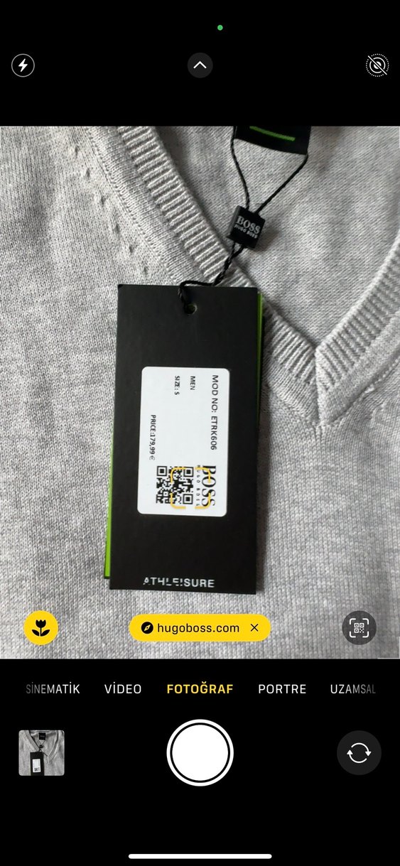 BOSS Gri V Yaka Erkek Sweatshirt - Görsel 2