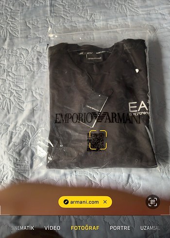 Emporio Armani Siyah Baskılı Erkek Tişört - Görsel 7