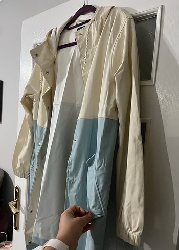 İki Renkli Kadın Midi Yağmurluk - Görsel 7