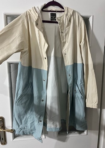 İki Renkli Kadın Midi Yağmurluk - Görsel 4