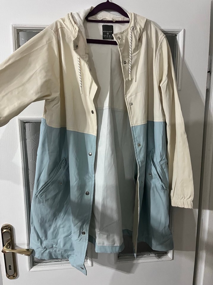 İki Renkli Kadın Midi Yağmurluk - Görsel 4