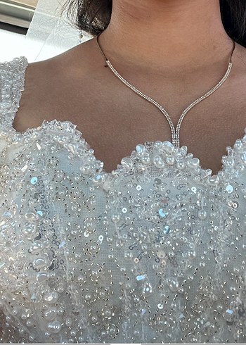 Işıltılı Straplez Uzun Gelinlik - Görsel 19