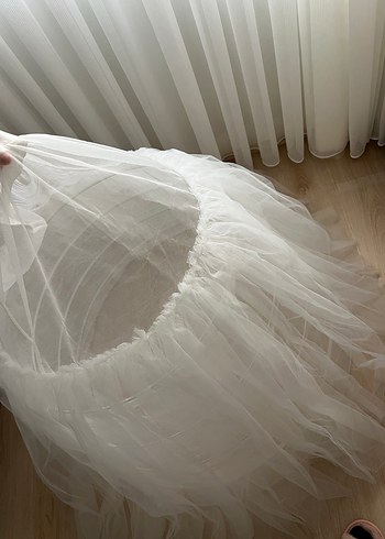 Işıltılı Straplez Uzun Gelinlik - Görsel 13