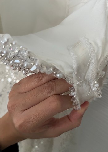 Işıltılı Straplez Uzun Gelinlik - Görsel 4