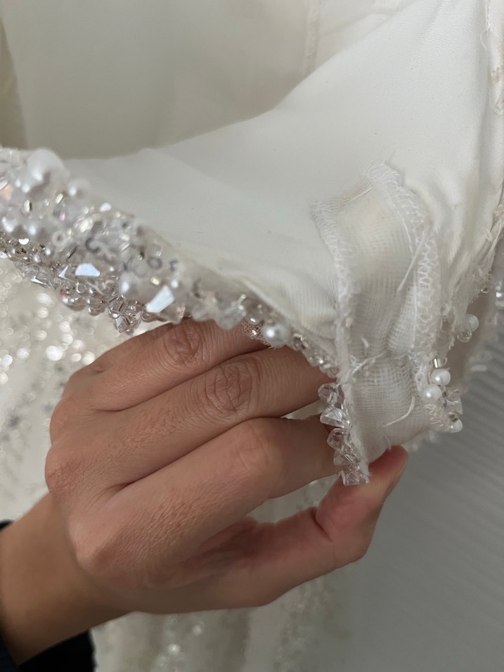 Işıltılı Straplez Uzun Gelinlik - Görsel 4