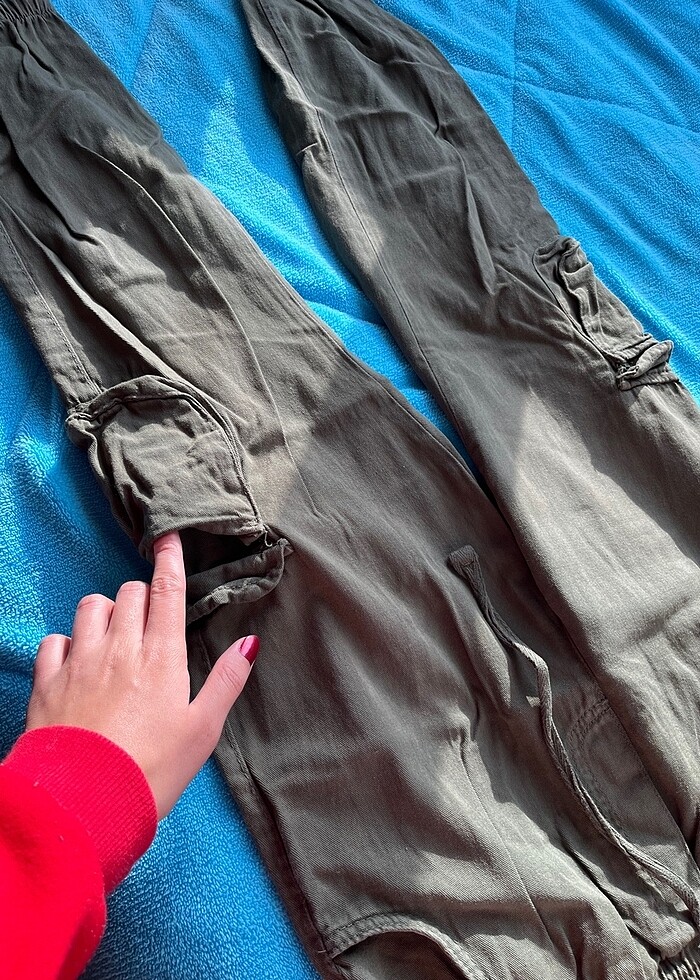 Haki cepli pantolon - Görsel 3