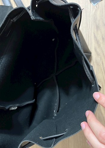 Gri metalik Deri Kadın Sırt Çantası - Görsel 3