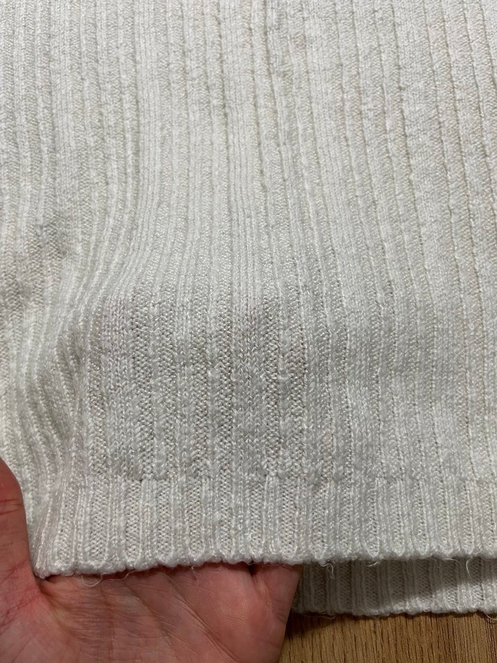 Kadın Bej Oversize Triko Kayık Yaka Kazak - Görsel 5