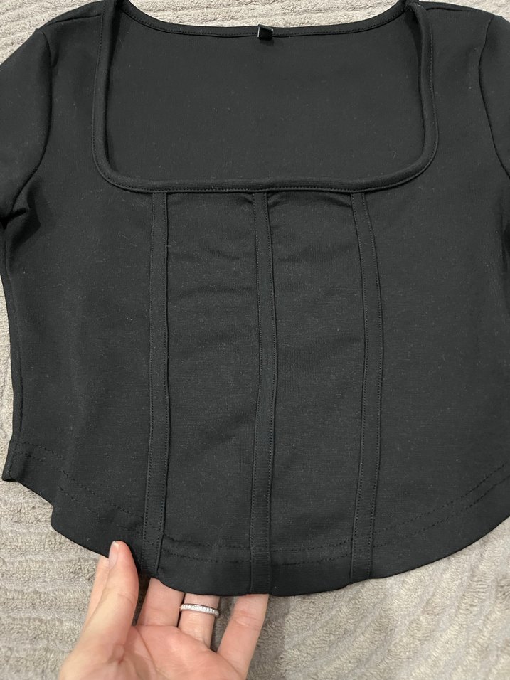 Gri Triko Uzun Kollu Kadın Bluz - Görsel 2