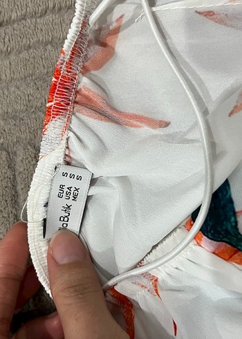 Beyaz Çiçek Desenli Midi Bohem Elbise - Görsel 9