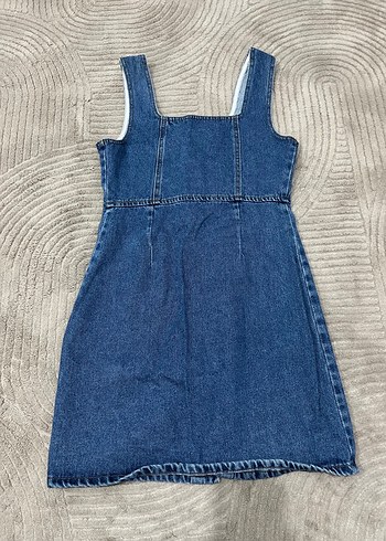 Mavi Düğmeli Kot Elbise - Görsel 4