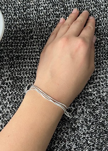Accessorize Gri Zincir Detaylı Minimalist Halhal