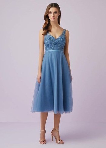 Oleg Cassini Midi Abiye Elbise
