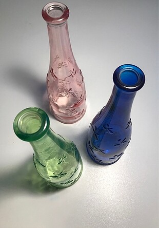 Dekoratif üçlü cam şişe