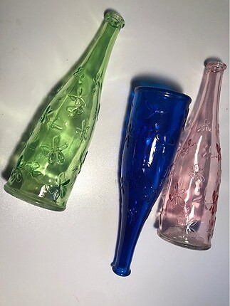 Ikea Dekoratif üçlü cam şişe