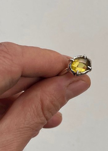 Diğer Sarı Topaz El yapımı Gümüş Kadın Yüzük