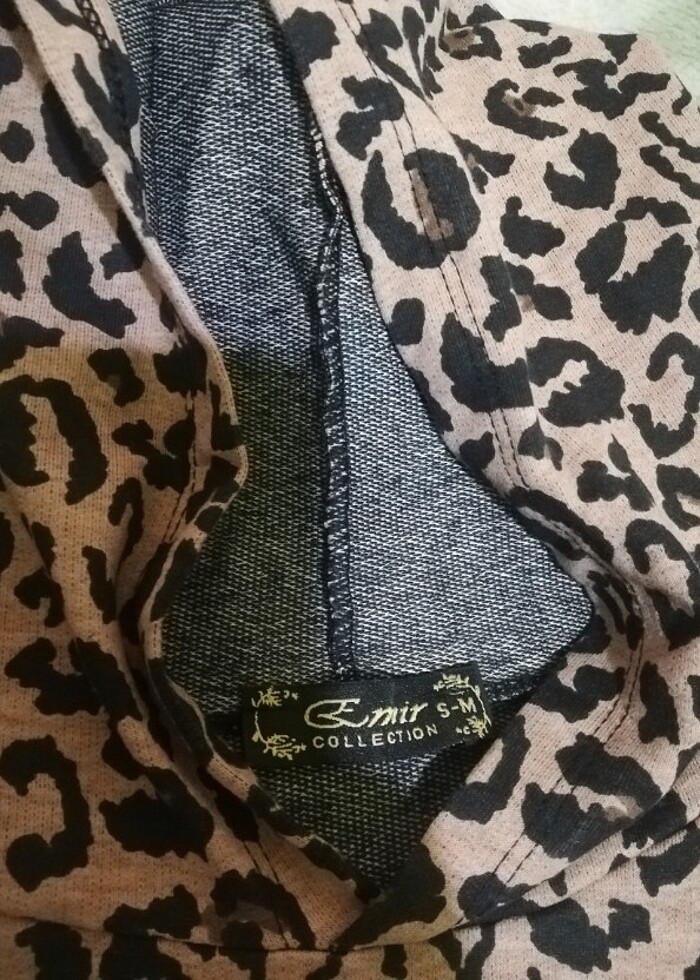 LEOPAR DESENLİ KAPŞONLU TUNİK - Görsel 3