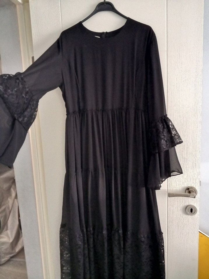 Diger Siyah Uzun Kollu Gotik Elbise - Görsel 2