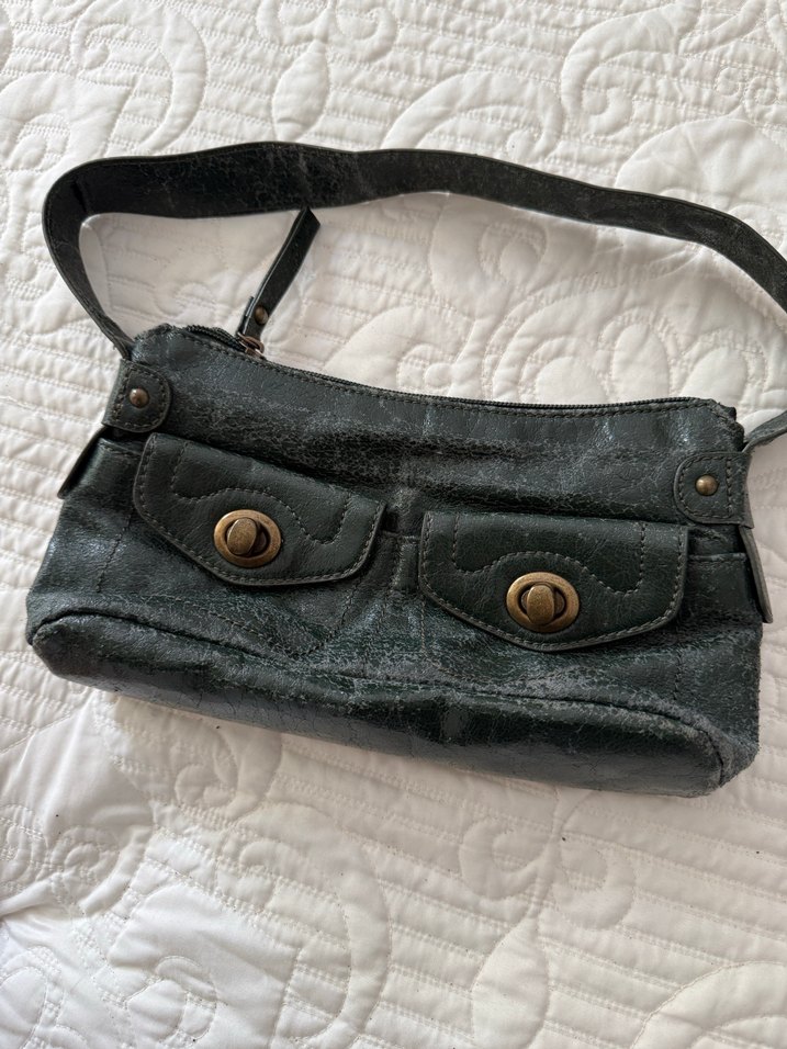 Yeşil Deri Bohem Kadın Çantası - Görsel 3