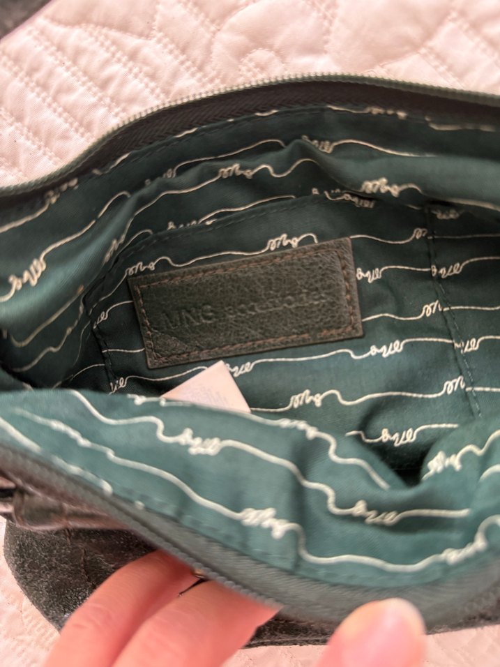 Yeşil Deri Bohem Kadın Çantası - Görsel 4