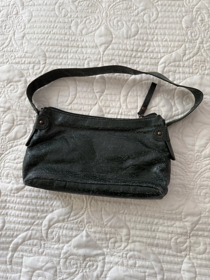 Yeşil Deri Bohem Kadın Çantası - Görsel 2