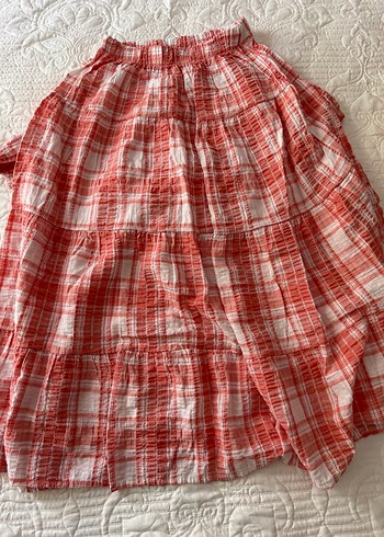 Kırmızı ekoseli Bohem Keten takım - Görsel 3