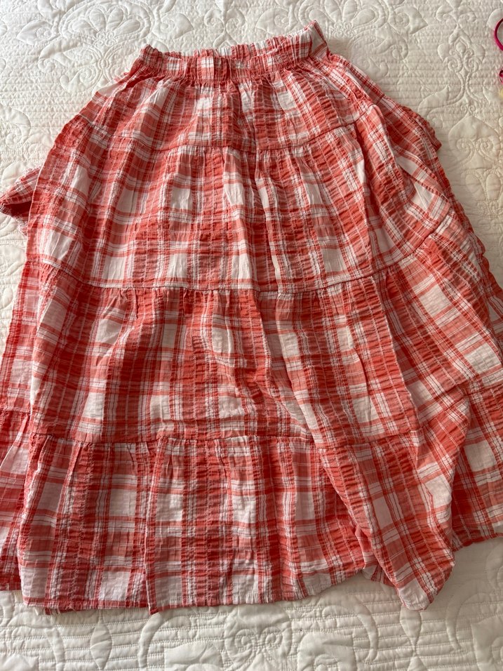 Kırmızı ekoseli Bohem Keten takım - Görsel 3