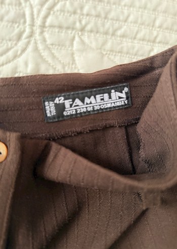 Kadın Kahverengi Pilili Kumaş Pantolon - Görsel 6