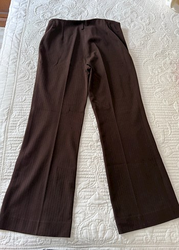 Kadın Kahverengi Pilili Kumaş Pantolon - Görsel 2