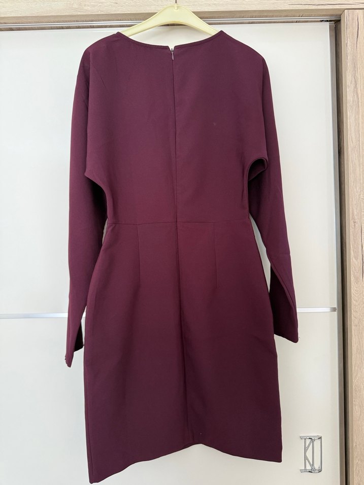 Mürdüm Kadın kumaş Elbise - Görsel 2