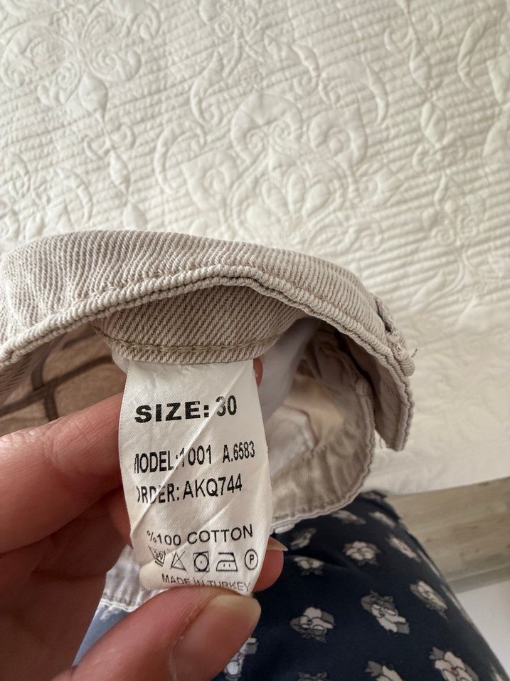 Bej Mini Kadın Kot Şort - Görsel 4