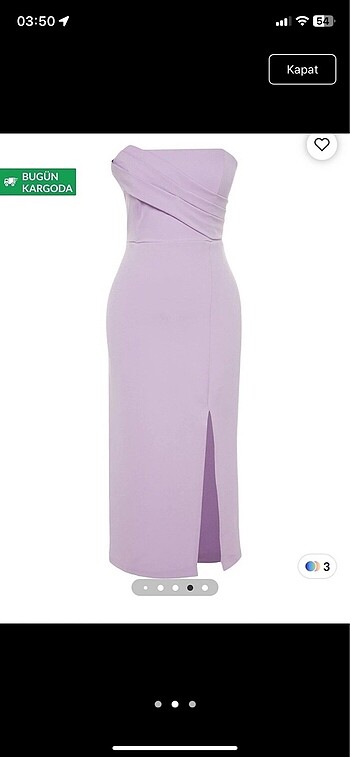 Trendyol & Milla lila mini elbise straplez