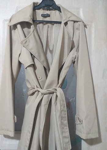 Bej Uzun Kadın Trençkot - Görsel 4