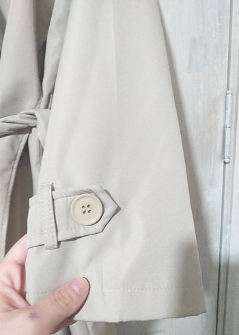 Bej Uzun Kadın Trençkot - Görsel 5