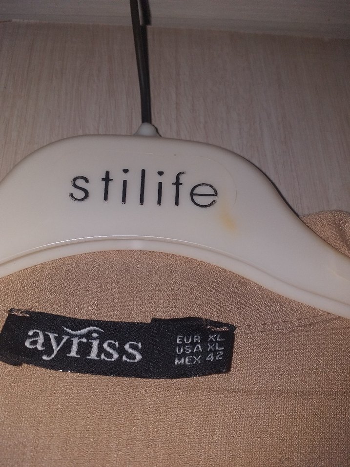 Bej Uzun Keten Düğmeli Kadın Kaban - Görsel 4