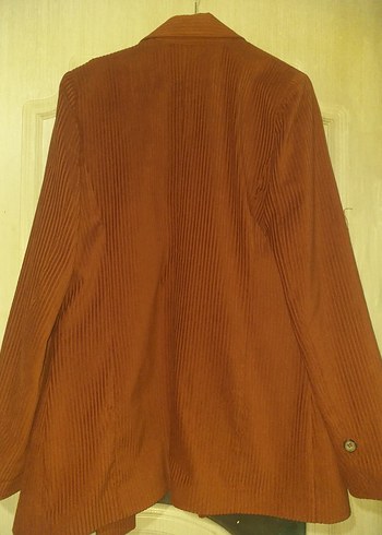 Düğmeli Kadın Süet Kahverengi Blazer - Görsel 4