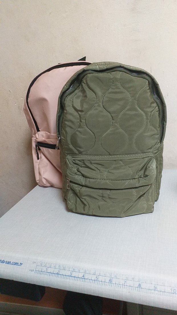 Fermuarlı Pembe Kadın Sırt Çantası - Görsel 2