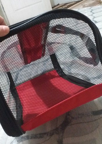 Kırmızı Taşıma Çantası - Fileli - Görsel 3