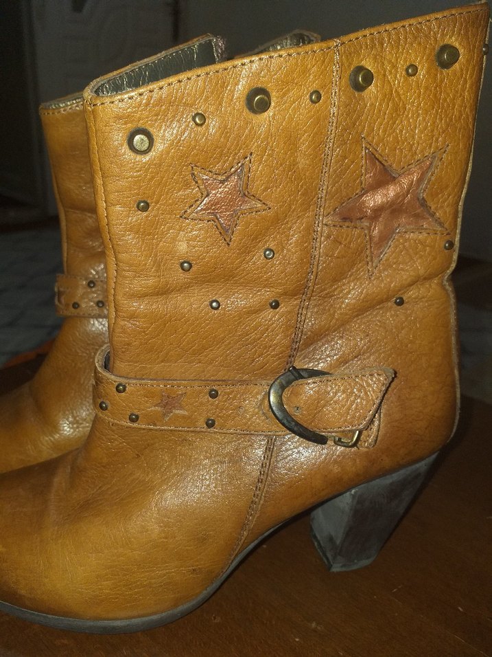 Kahverengi Deri Tokalı Kadın Bot - Görsel 2