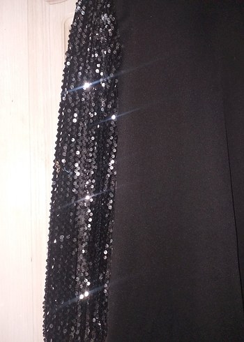 Parlak Payetli Siyah Midi Kadın Tunik - Görsel 3