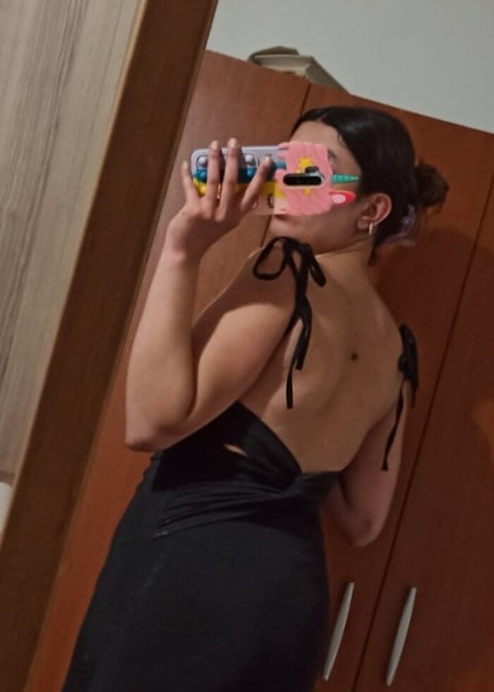 Siyah uzun elbise  - Görsel 2